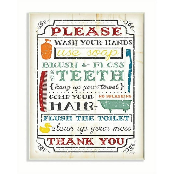 Stupell IndustriesWash Your Hands Wall Plaqueby Jennifer Pugh