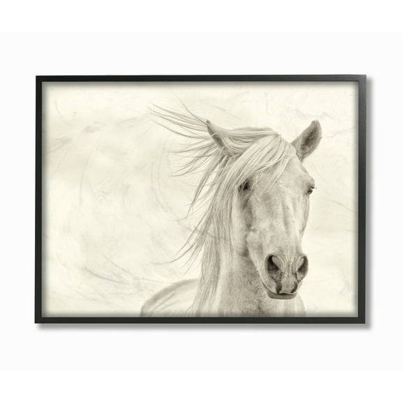 Stupell IndustriesWhite Horse Running in the WindFramed Wall Art by PHBurchett