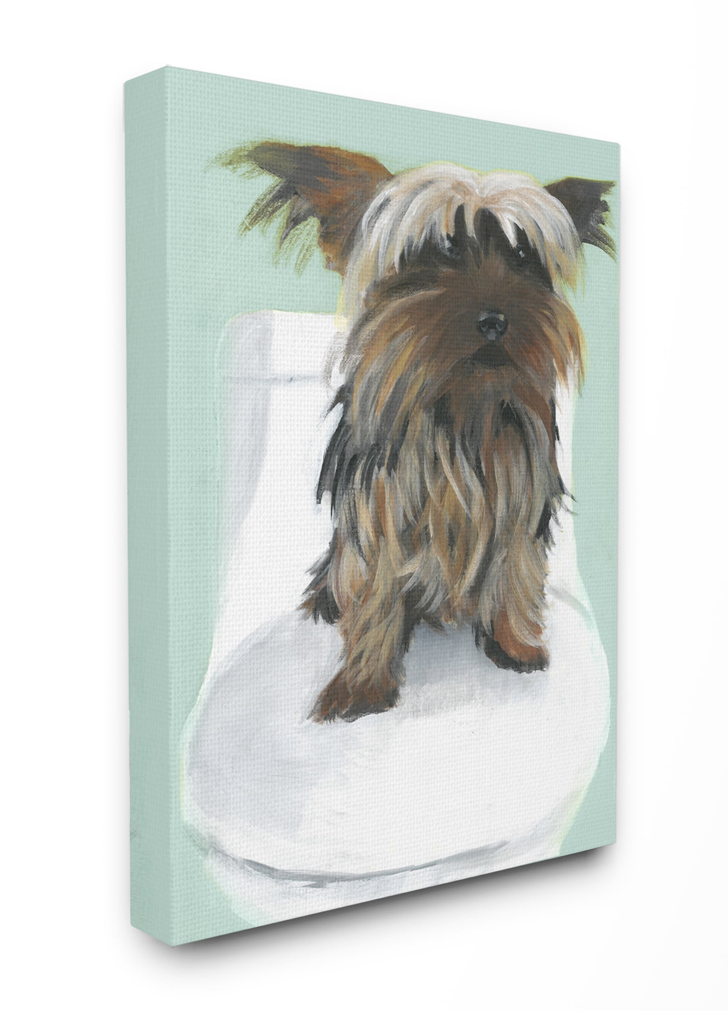 Stupell IndustriesYorkie In The Bathroom IllustrationCanvas Wall Art by Daphne Polselli