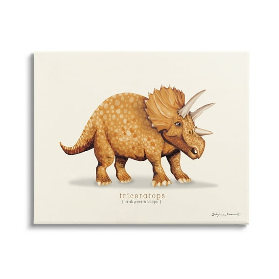 Stupell Informative Triceratops Dinosaur Animals & Insects Painting Gallery Wrapped Canvas Print Wall Art