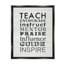 Stupell Inspirational Teacher Classroom List Inspirational Painting Black Floater Framed Art Print Wall Art
