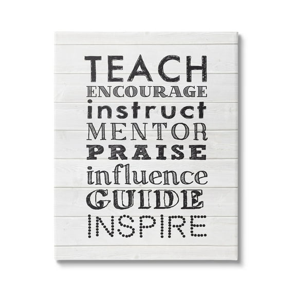 Stupell Inspirational Teacher Classroom List Inspirational Painting Gallery Wrapped Canvas Print Wall Art