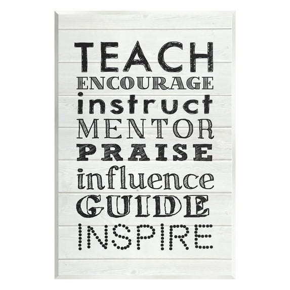 Stupell Inspirational Teacher Classroom List Inspirational Painting Wall Plaque Unframed Art Print Wall Art