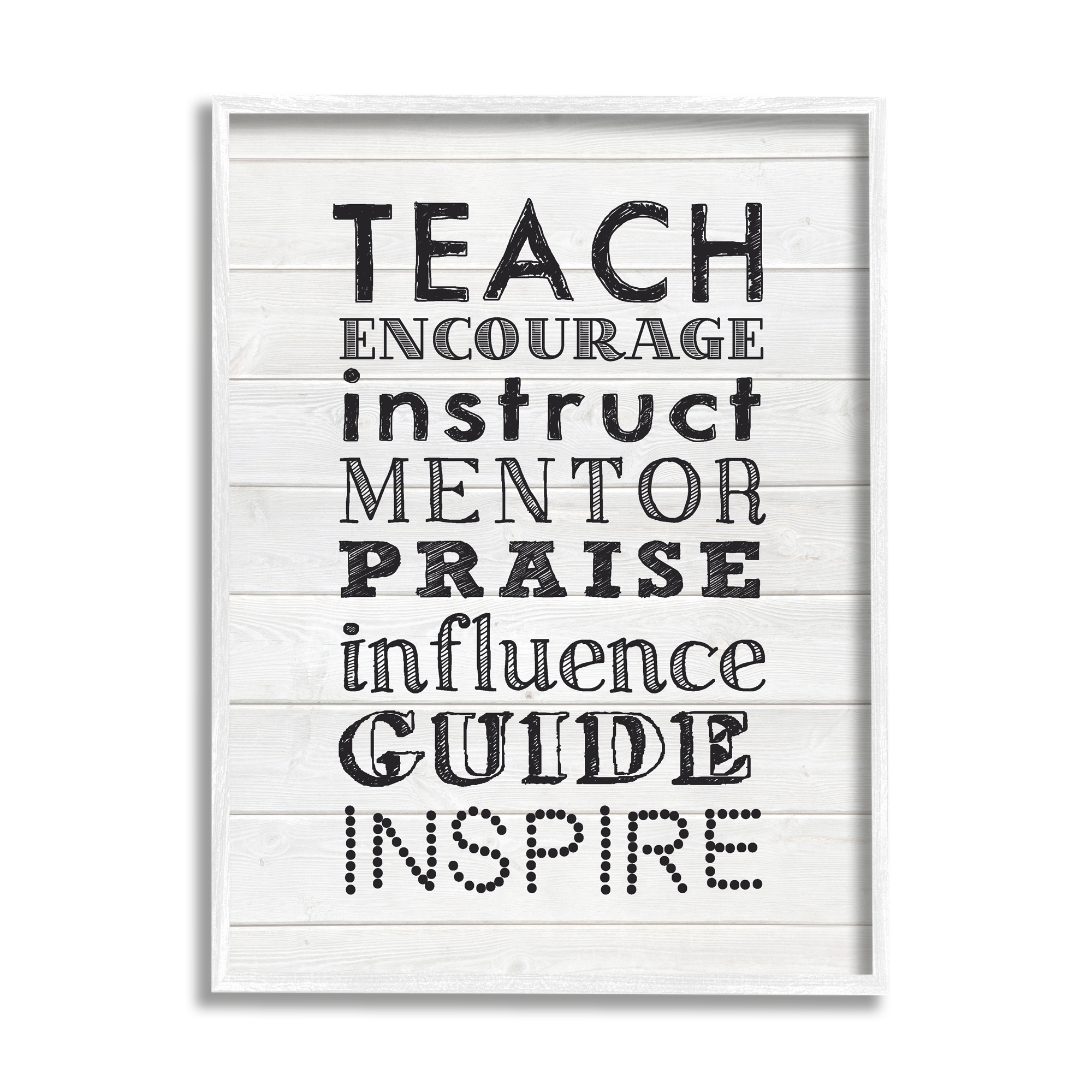 Stupell Inspirational Teacher Classroom List Inspirational Painting White Framed Art Print Wall Art