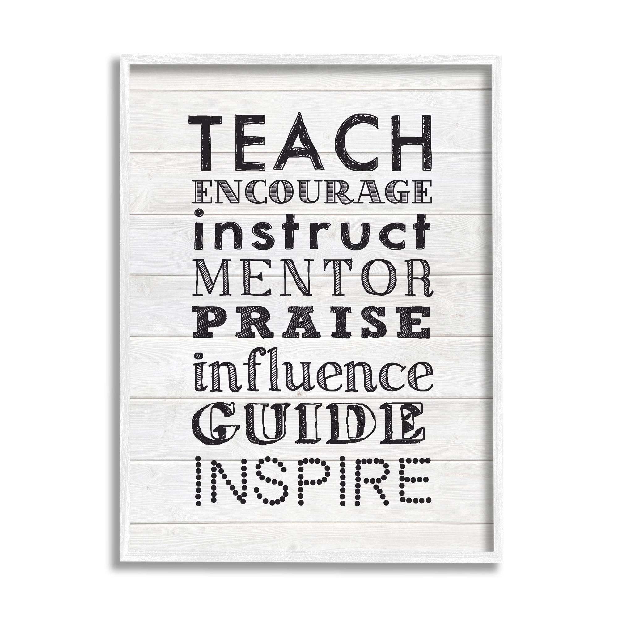 Stupell Inspirational Teacher Classroom List Inspirational Painting White Framed Art Print Wall Art