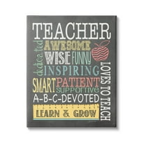 Stupell Inspiring Teacher Appreciation List Inspirational Painting Gallery Wrapped Canvas Print Wall Art