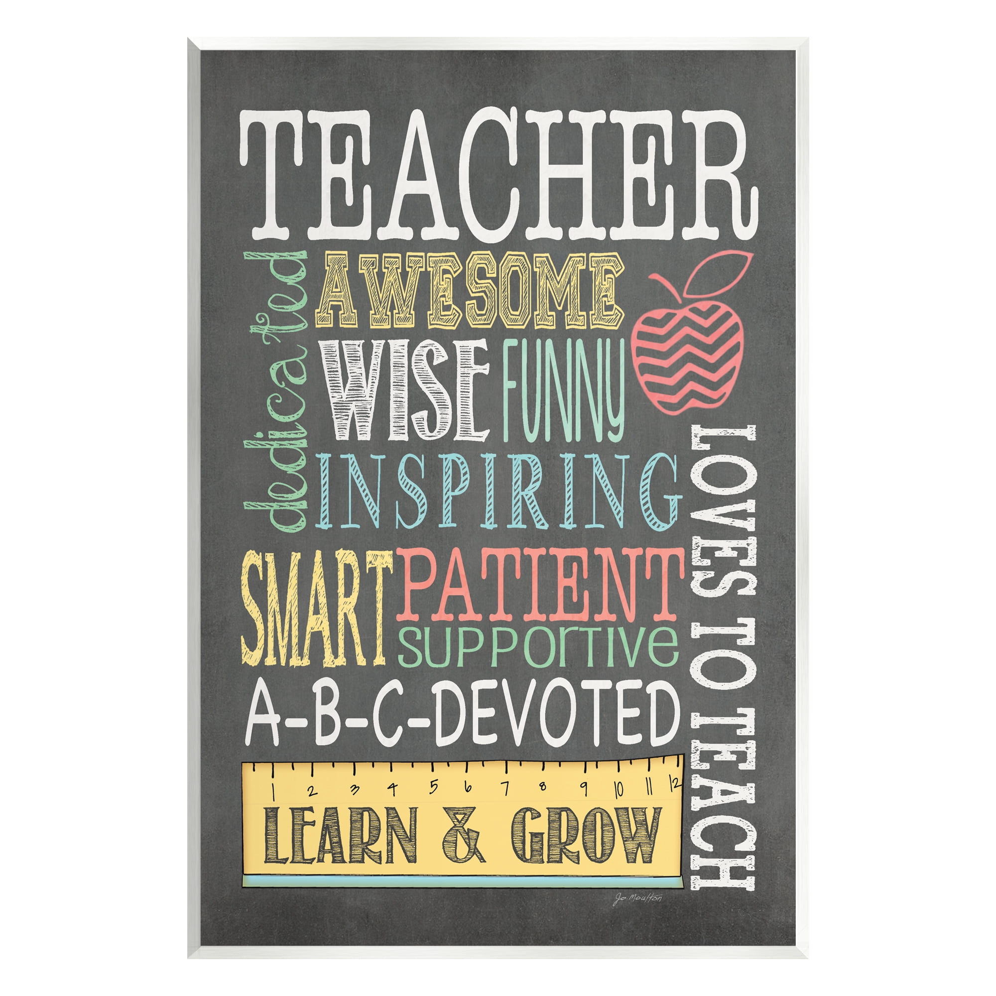 Stupell Inspiring Teacher Appreciation List Inspirational Painting Wall Plaque Unframed Art Print Wall Art