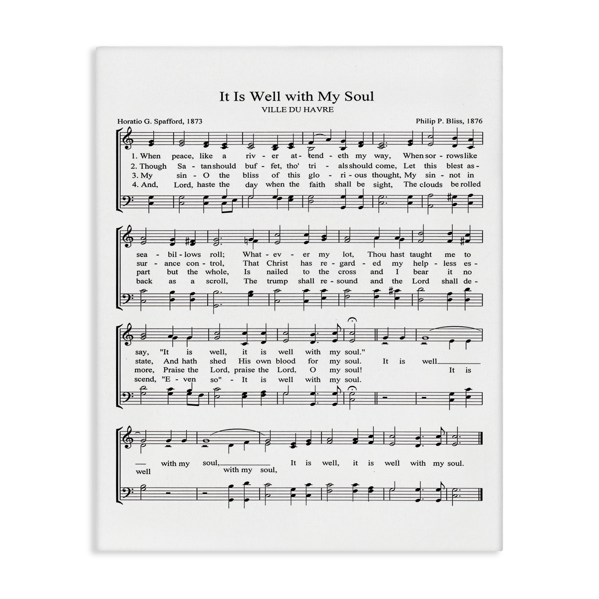 Stupell It is Well Vintage Sheet Music Stretched Canvas Wall Art 24 x 30