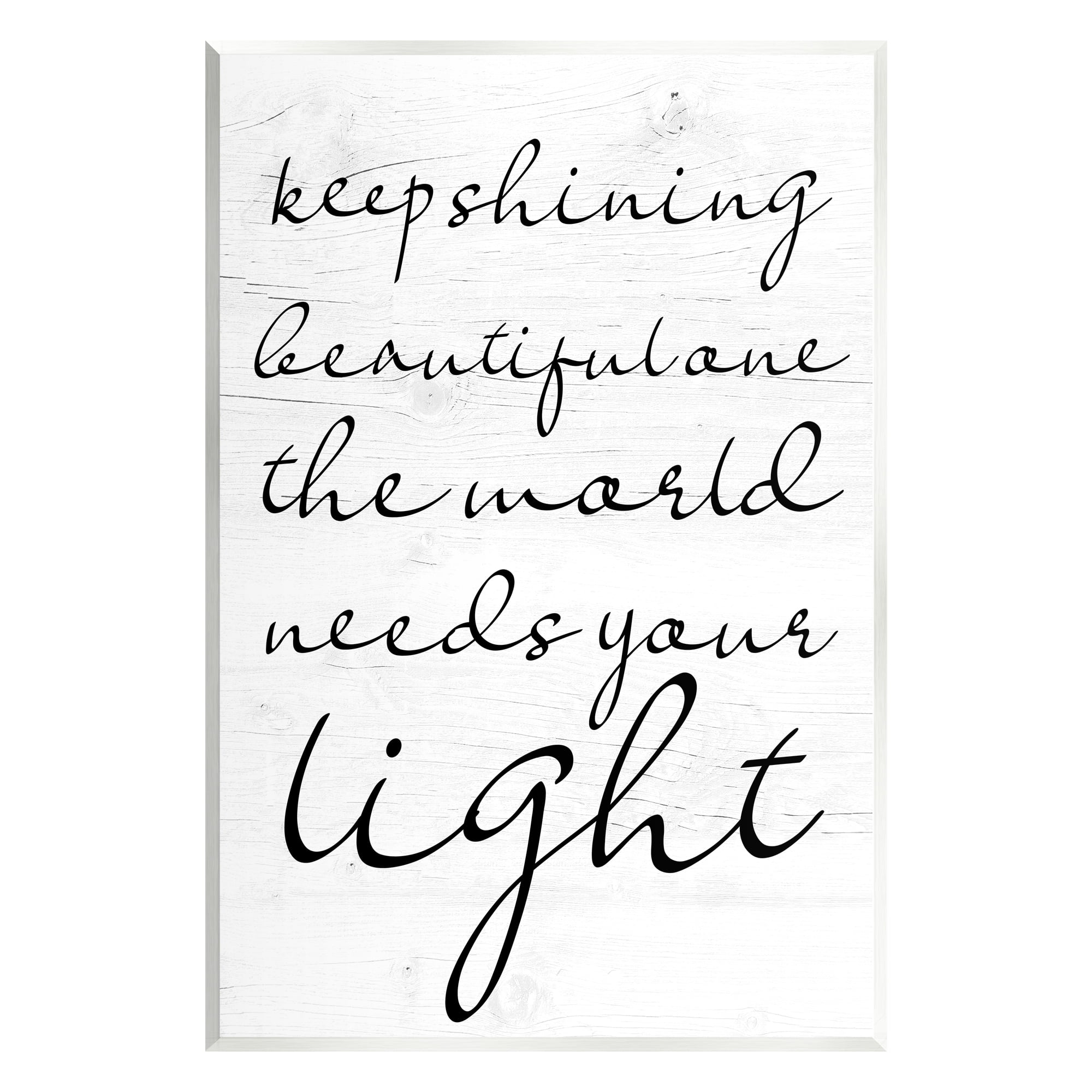 Stupell Keep Shining Beautiful One Phrase Inspirational Painting Wall Plaque Unframed Art Print Wall Art