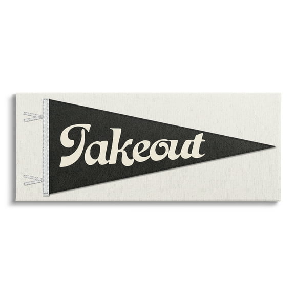 Stupell Kitchen Takeout Pennant Banner Shape Food & Beverage Painting Gallery Wrapped Canvas Print Wall Art