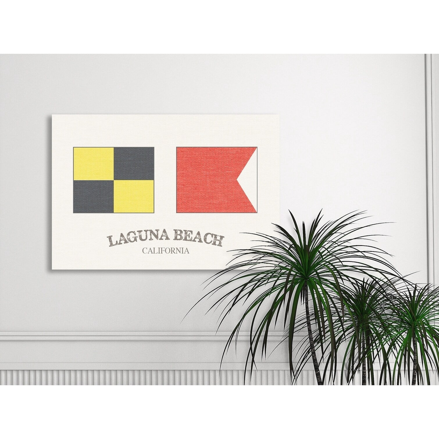 Stupell  Laguna Beach Nautical Flags Stretched Canvas Wall Art 24 x 30