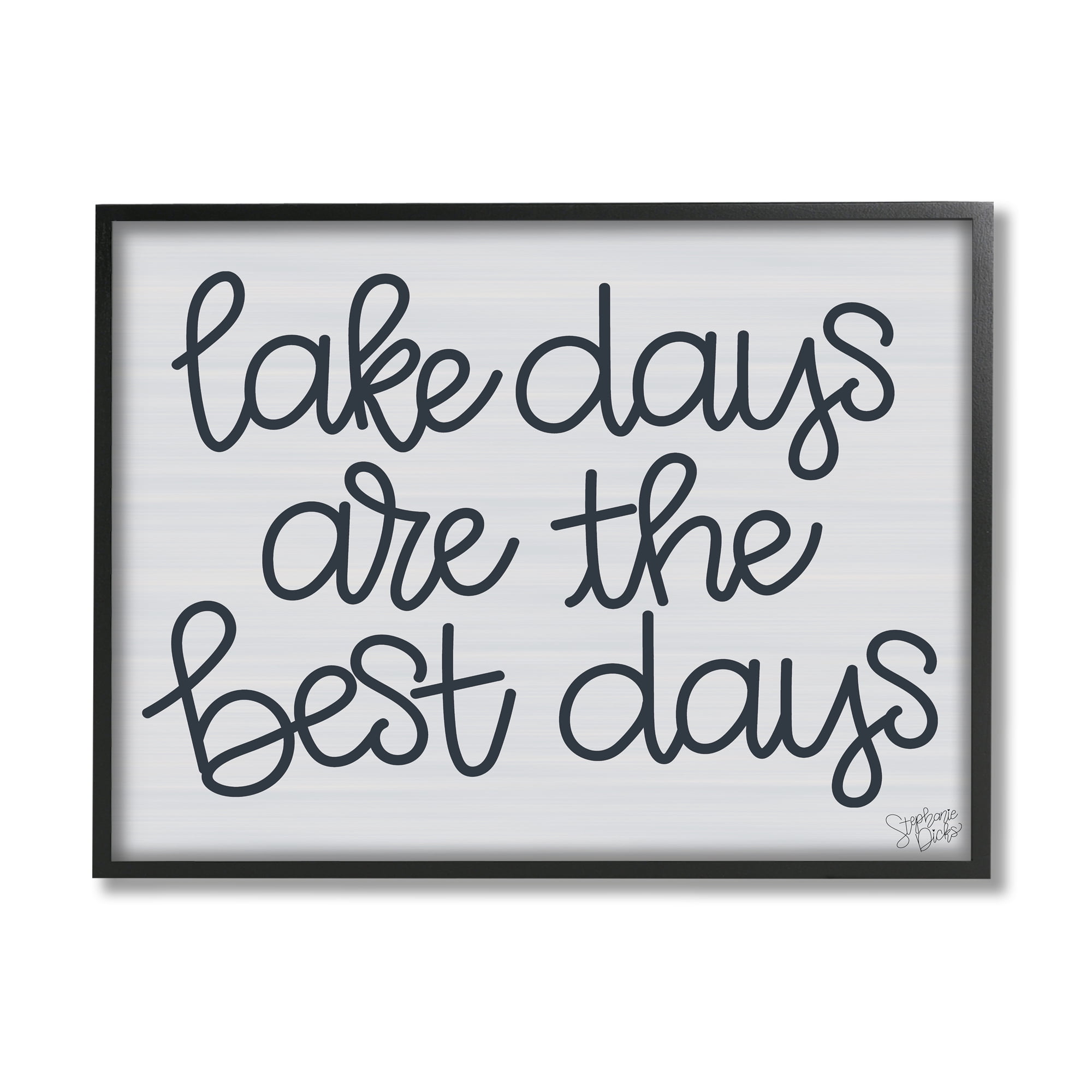 Stupell Lake Days Are Best Nautical Phrase Landscape Painting Black Framed Art Print Wall Art