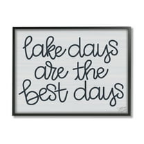Stupell Lake Days Are Best Nautical Phrase Landscape Painting Black Framed Art Print Wall Art