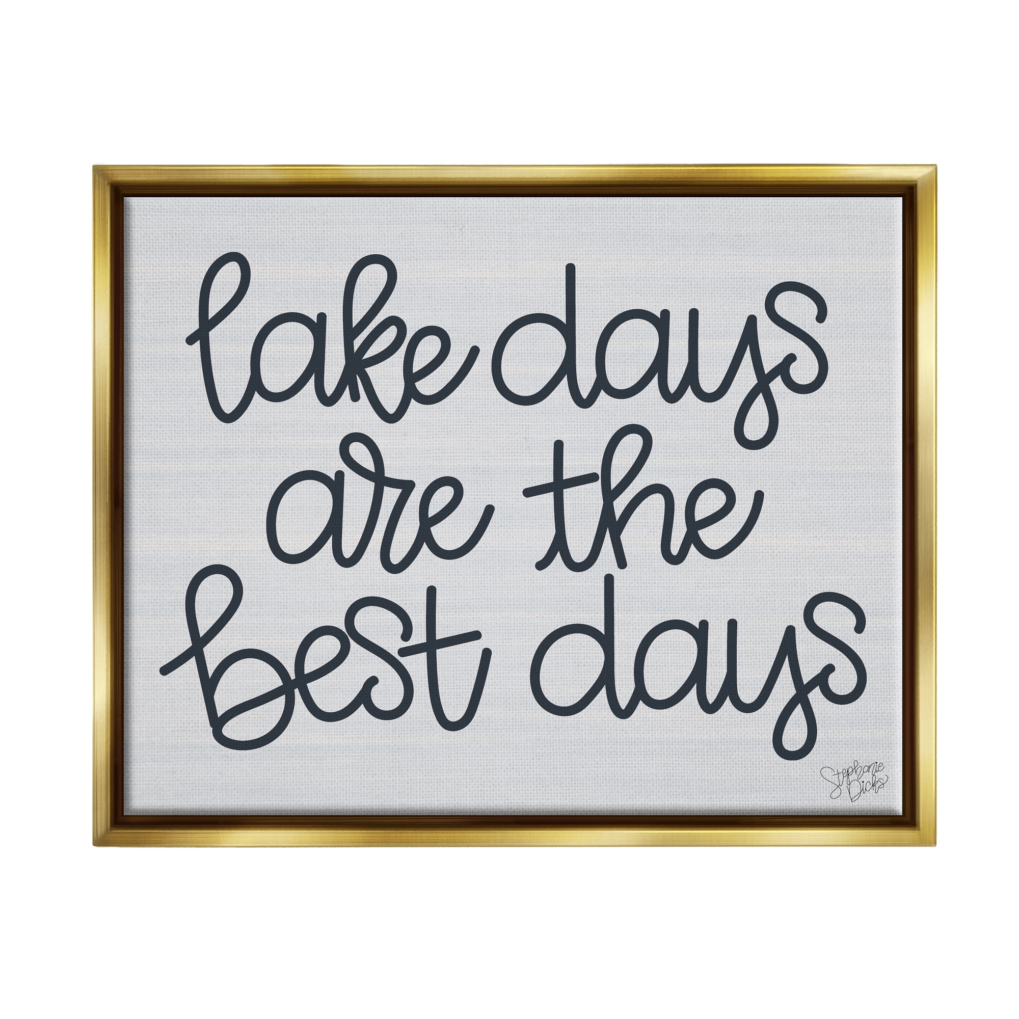 Stupell Lake Days Are Best Nautical Phrase Landscape Painting Gold Floater Framed Art Print Wall Art