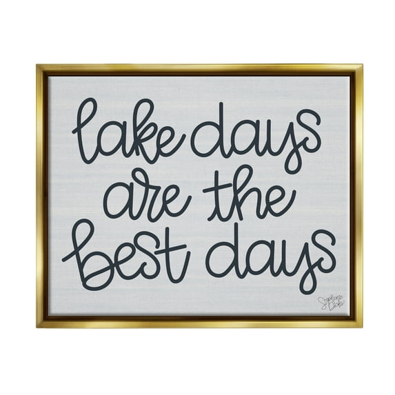 Stupell Lake Days Are Best Nautical Phrase Landscape Painting Gold Floater Framed Art Print Wall Art