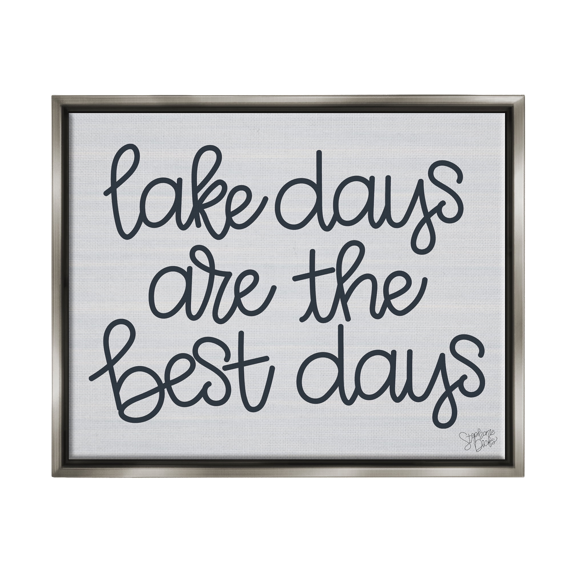 Stupell Lake Days Are Best Nautical Phrase Landscape Painting Gray Floater Framed Art Print Wall Art
