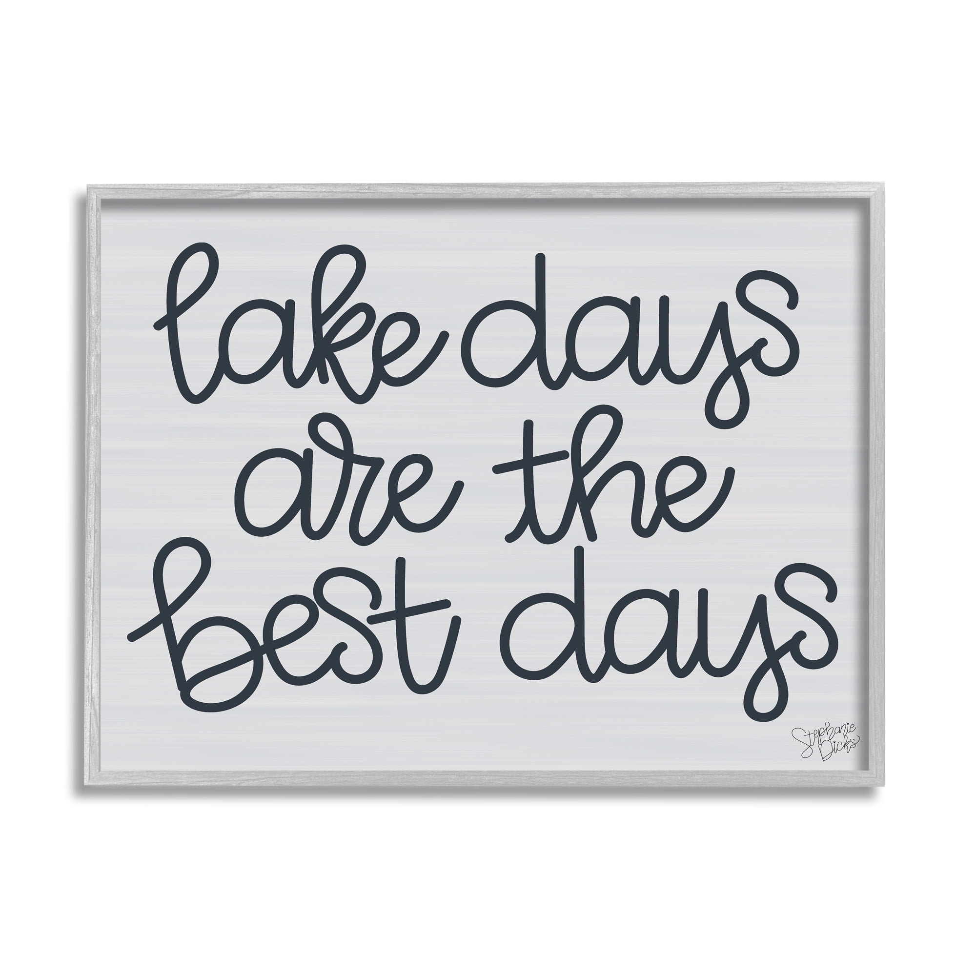 Stupell Lake Days Are Best Nautical Phrase Landscape Painting Gray Framed Art Print Wall Art