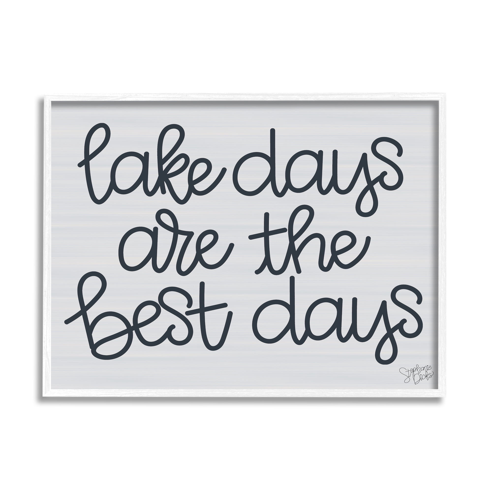 Stupell Lake Days Are Best Nautical Phrase Landscape Painting White Framed Art Print Wall Art