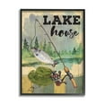thumbnail image 1 of Stupell Lake House Fishing Angler Sign Animals & Insects Painting Black Framed Art Print Wall Art, 1 of 7