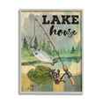 thumbnail image 1 of Stupell Lake House Fishing Angler Sign Animals & Insects Painting Gray Framed Art Print Wall Art, 1 of 7