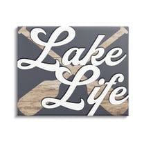 Stupell Lake Life Crossed Boating Oars Landscape Painting Gallery Wrapped Canvas Print Wall Art