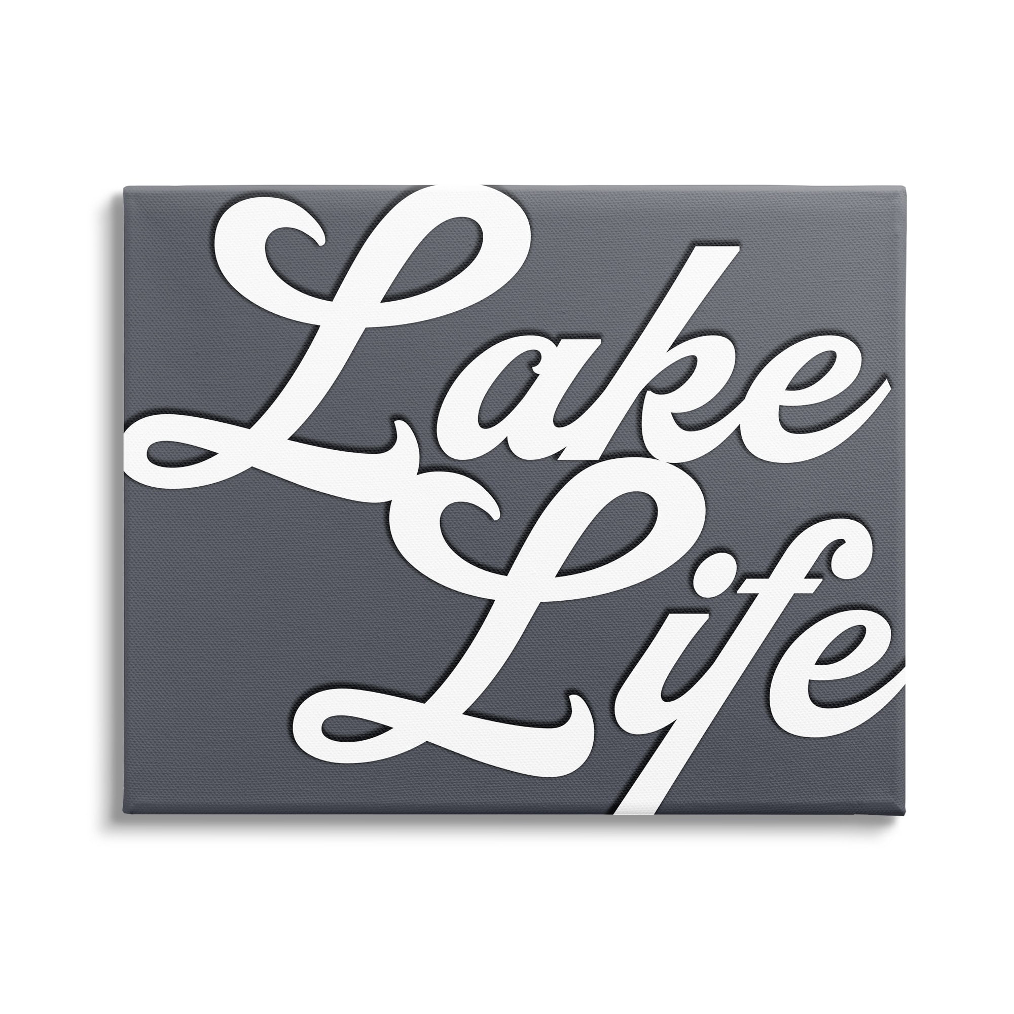 Stupell Lake Life Nautical Phrase Landscape Painting Gallery Wrapped Canvas Print Wall Art