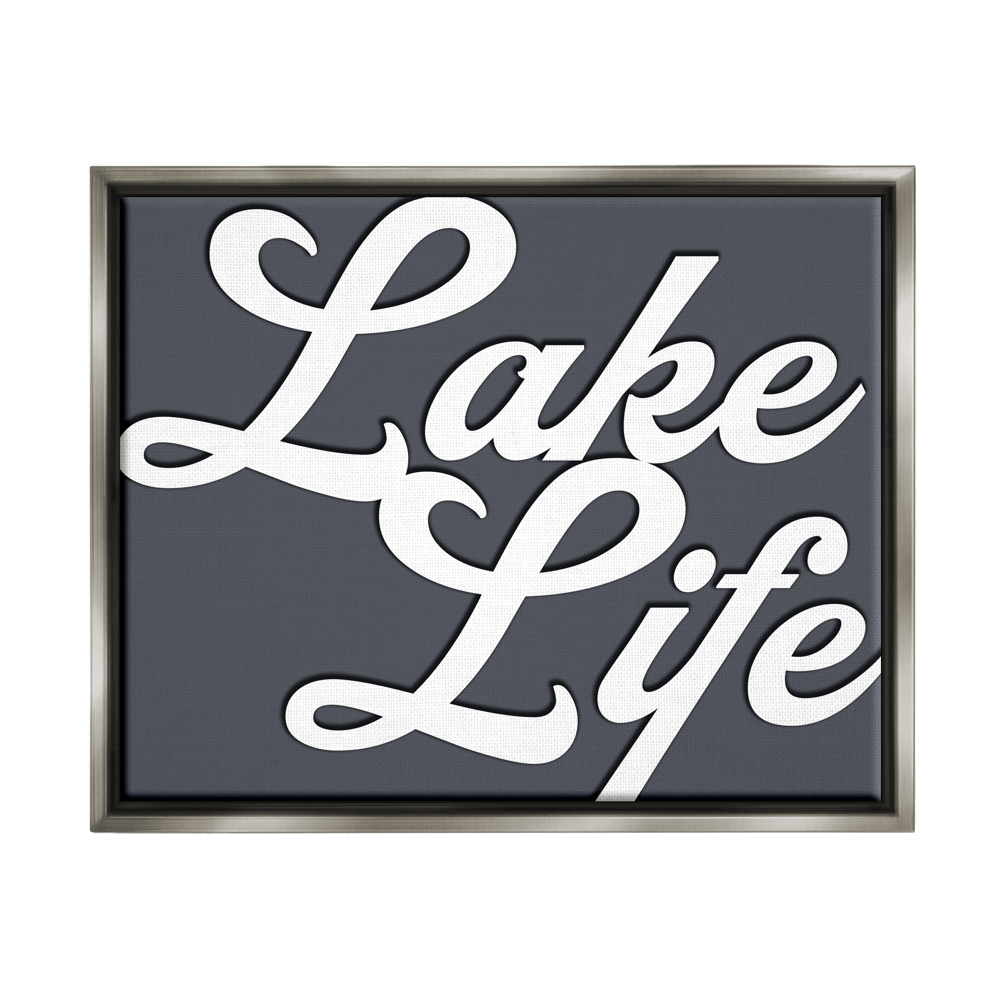 Stupell Lake Life Nautical Phrase Landscape Painting Gray Floater Framed Art Print Wall Art