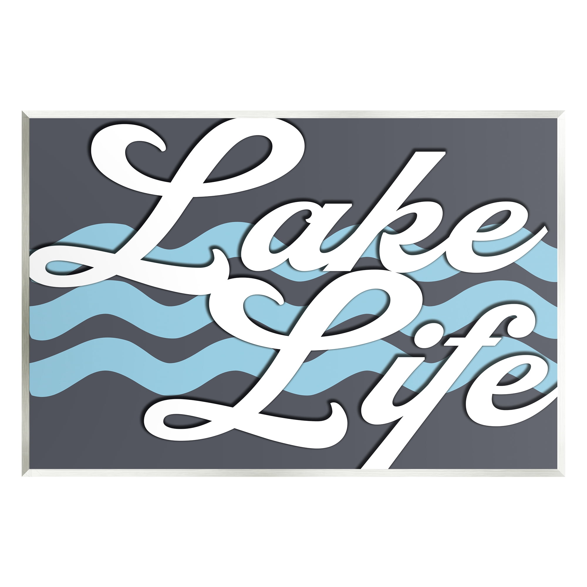 Stupell Lake Life Water Waves Phrase Landscape Painting Wall Plaque Unframed Art Print Wall Art