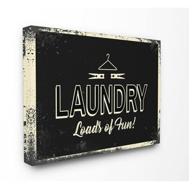 Stupell Laundry Loads of Fun Industrial Stretched Canvas Wall Art 16 x 20