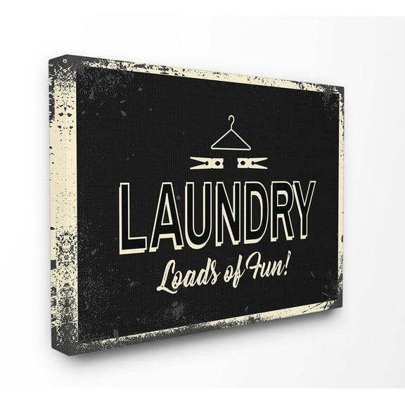 Stupell Laundry Loads of Fun Industrial Stretched Canvas Wall Art 30 x 40