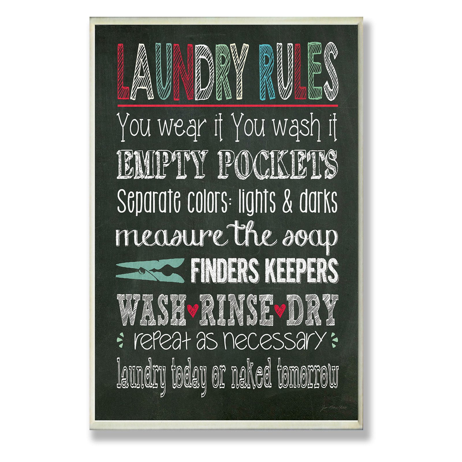 Stupell  Laundry Rules Typography Chalkboard Bath Wall Plaque