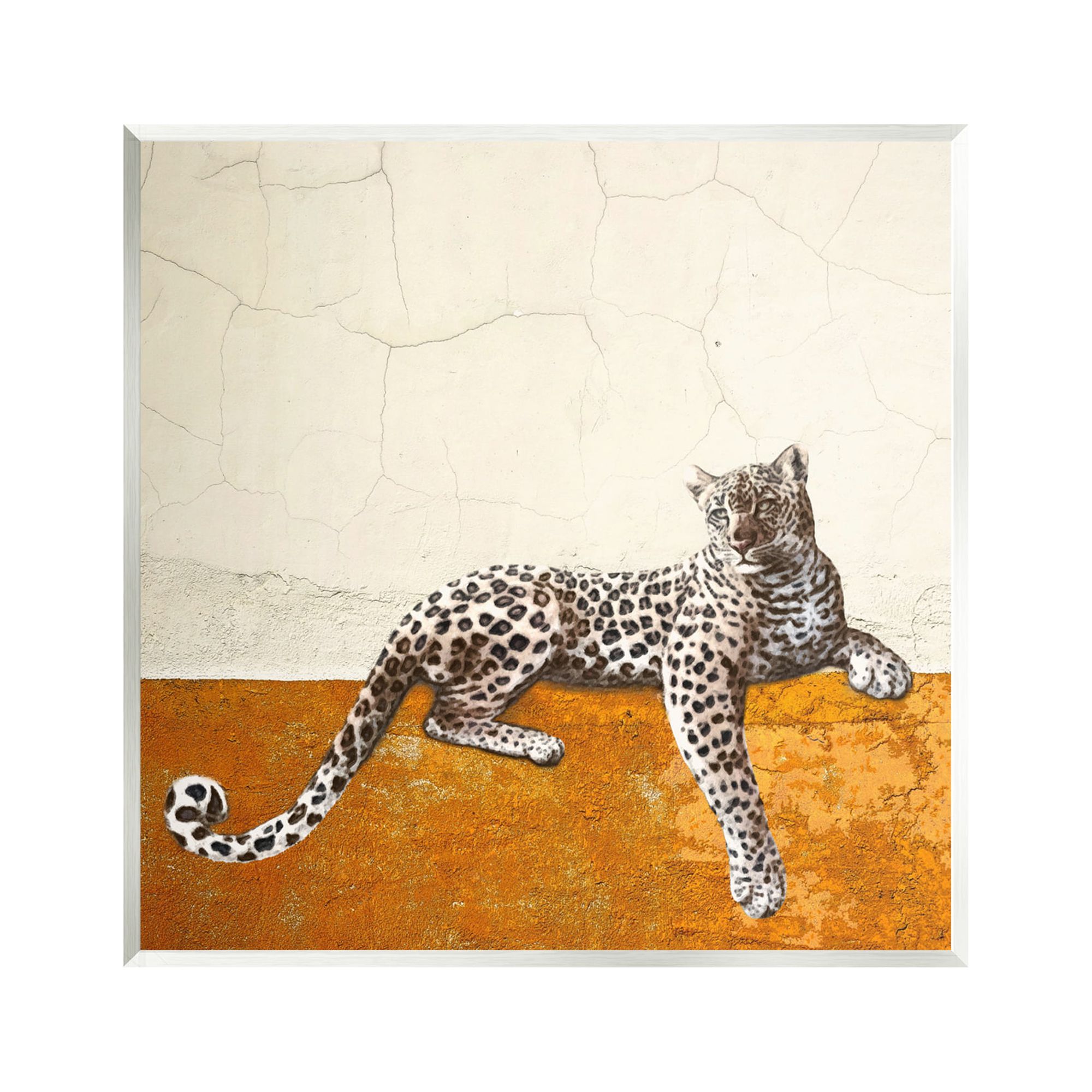 Stupell Leopard Wildlife Geometric Animal Animals & Insects Painting Wall Plaque Unframed Art Print Wall Art