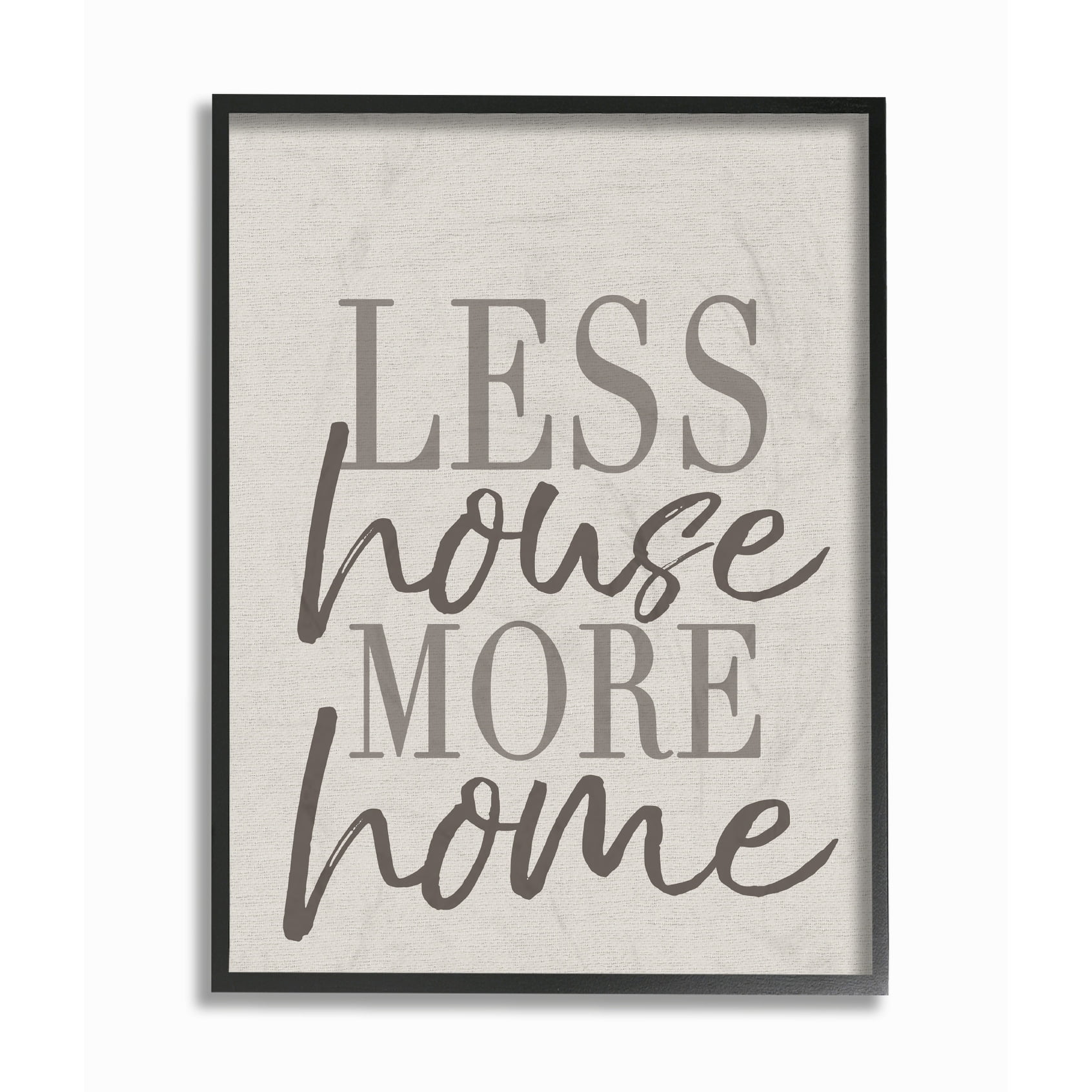 Stupell  Less House More Home Typography Framed Giclee Texturized Art 16 x 20