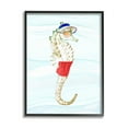 thumbnail image 1 of Stupell Lifeguard Seahorse Funny Nautical Landscape Painting Black Framed Art Print Wall Art, 1 of 7