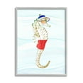 thumbnail image 1 of Stupell Lifeguard Seahorse Funny Nautical Landscape Painting Gray Framed Art Print Wall Art, 1 of 7