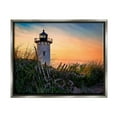 thumbnail image 1 of Stupell Lighthouse Sunset Coastal Nature Landscape Photography Gray Floater Framed Art Print Wall Art, 1 of 6