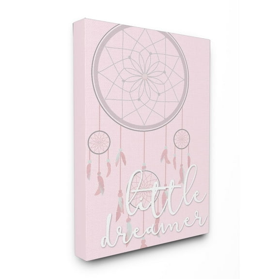Stupell Little Dreamer Catcher Pink Stretched Canvas Wall Art 24 x 30
