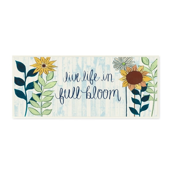 Stupell 'Live Life in Full Bloom With Flowers' Wall Plaque Art on Wood
