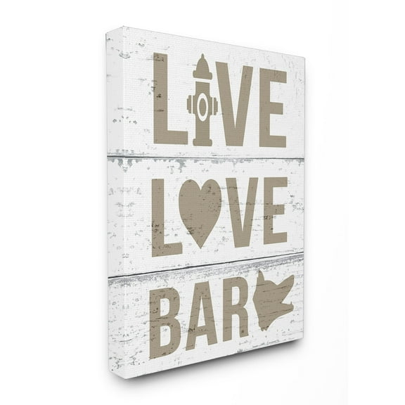Stupell Live Love Bark Stretched Canvas Wall Art 24 x 30
