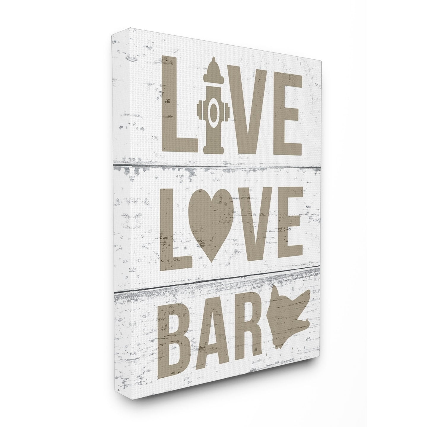 Stupell Live Love Bark Stretched Canvas Wall Art 30 x 40