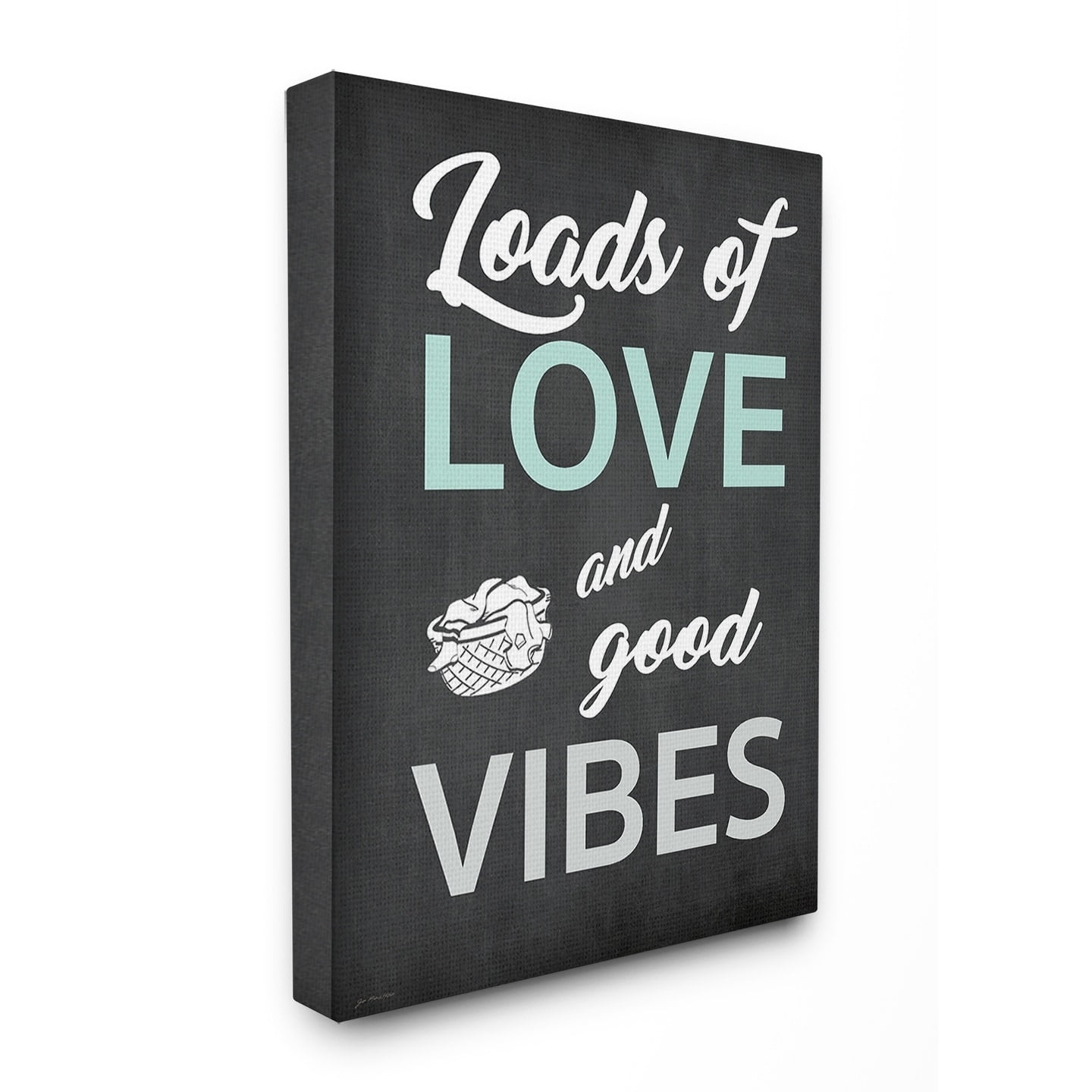 Stupell  Loads Of Love and Good Vibes Typography Stretched Canvas Wall Art 16 x 20