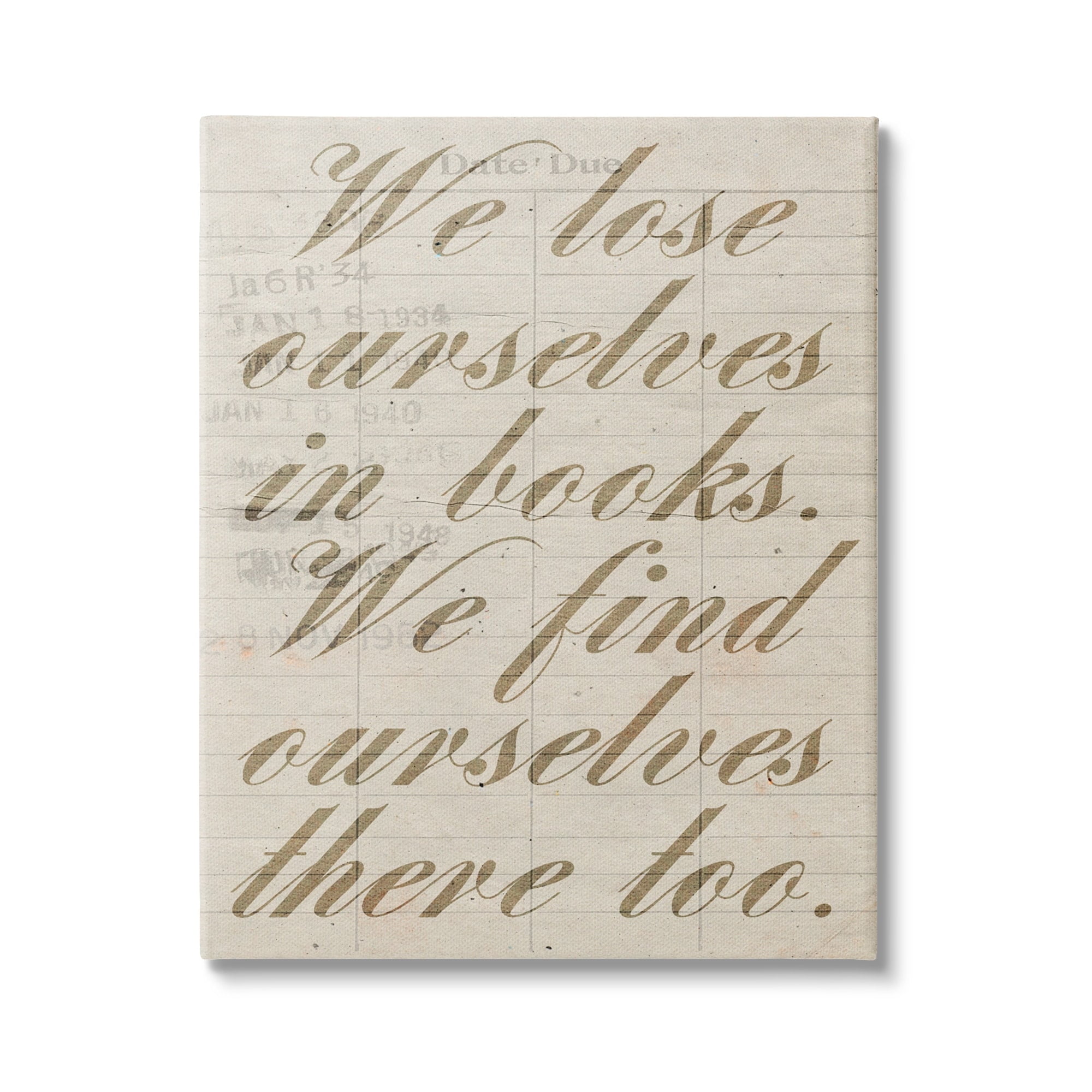 Stupell Lose & Find Ourselves In Books Phrase Inspirational Painting Gallery Wrapped Canvas Print Wall Art