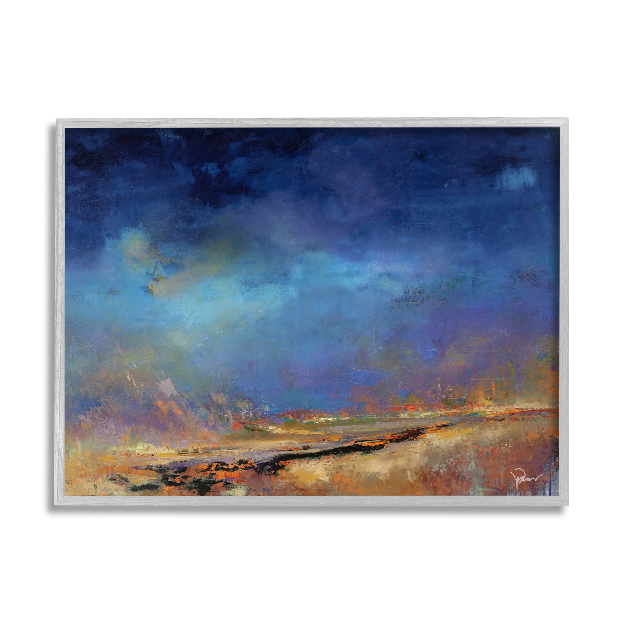 Stupell Lost Land Abstract Landscape Abstract Painting Gray Framed Art Print Wall Art