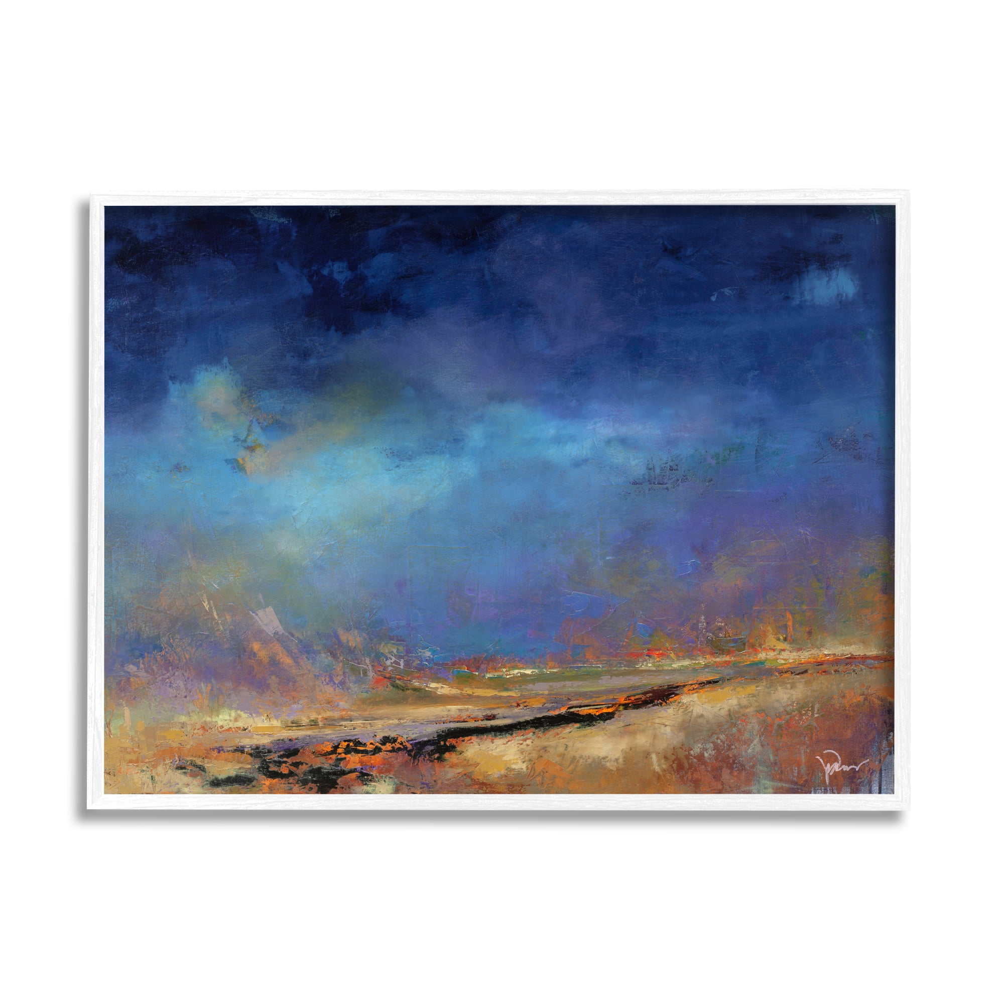 Stupell Lost Land Abstract Landscape Abstract Painting White Framed Art Print Wall Art