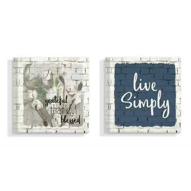 Stupell Love And Live Simply Farm House Windmill, 2pc Multi Piece Canvas Wall Art Set, 17 x 17 - Multi-color - 17 x 17
