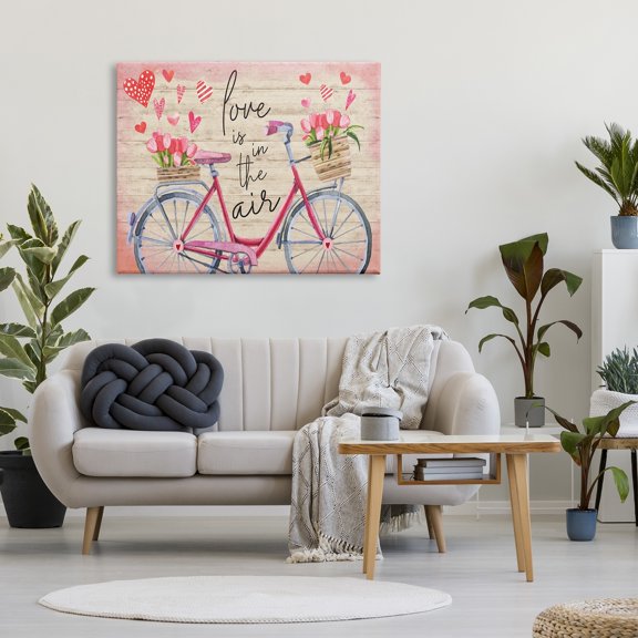 Stupell Love In The Air Tulip Bike Basket Holiday Painting Gallery Wrapped Canvas Print Wall Art