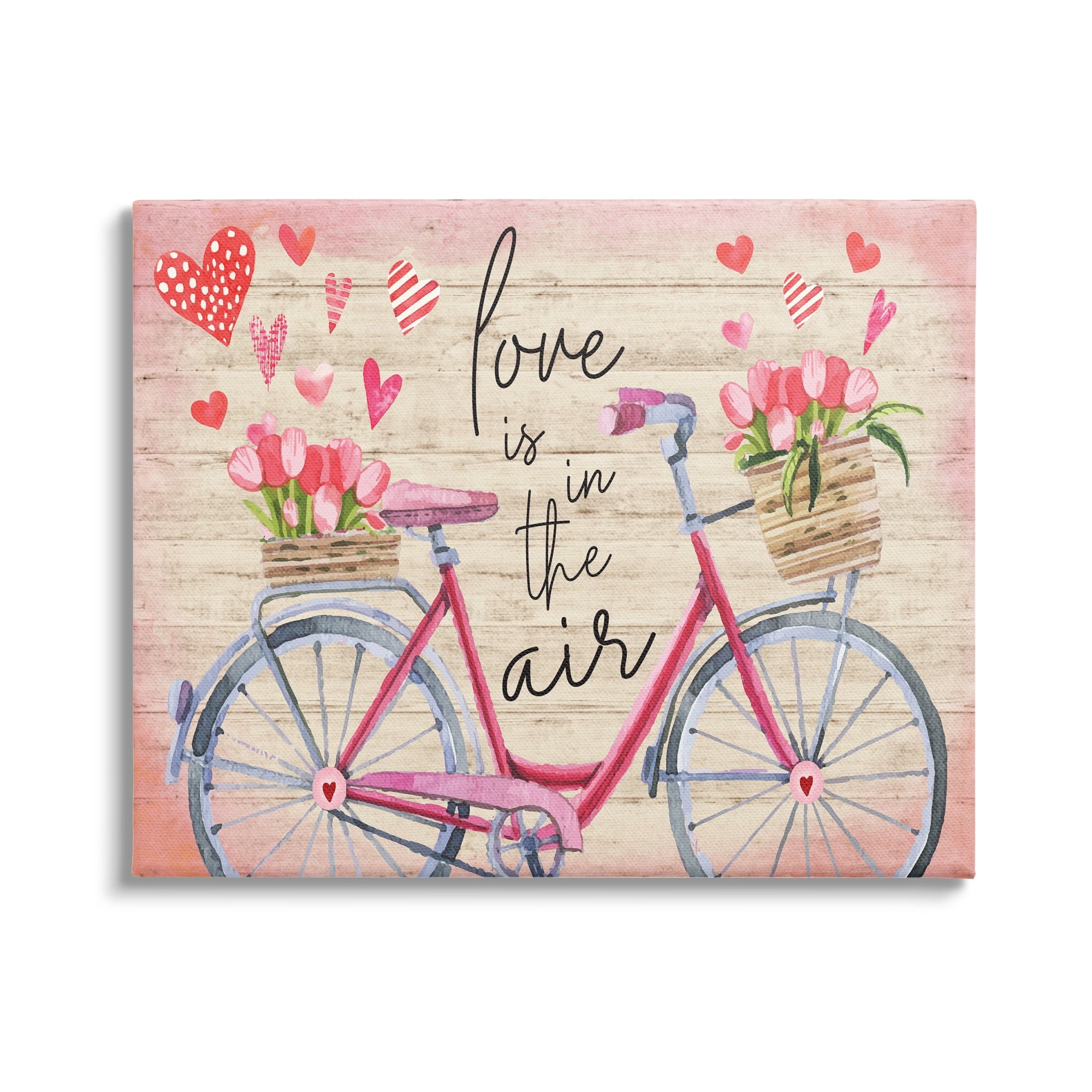 Stupell Love In The Air Tulip Bike Basket Holiday Painting Gallery Wrapped Canvas Print Wall Art