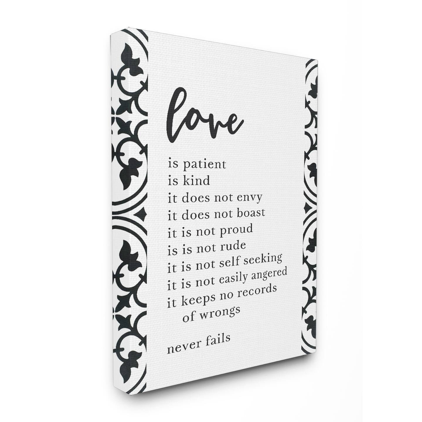 Stupell Love Is Patient Love Is Kind Stretched Canvas Wall Art 30 x 40