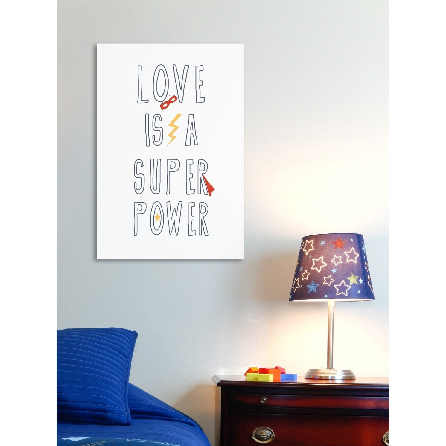 The Kids Room by Stupell Love Is a Superpower Cape and Mask Stretched Canvas Wall Art, 16 x 1.5 x 20