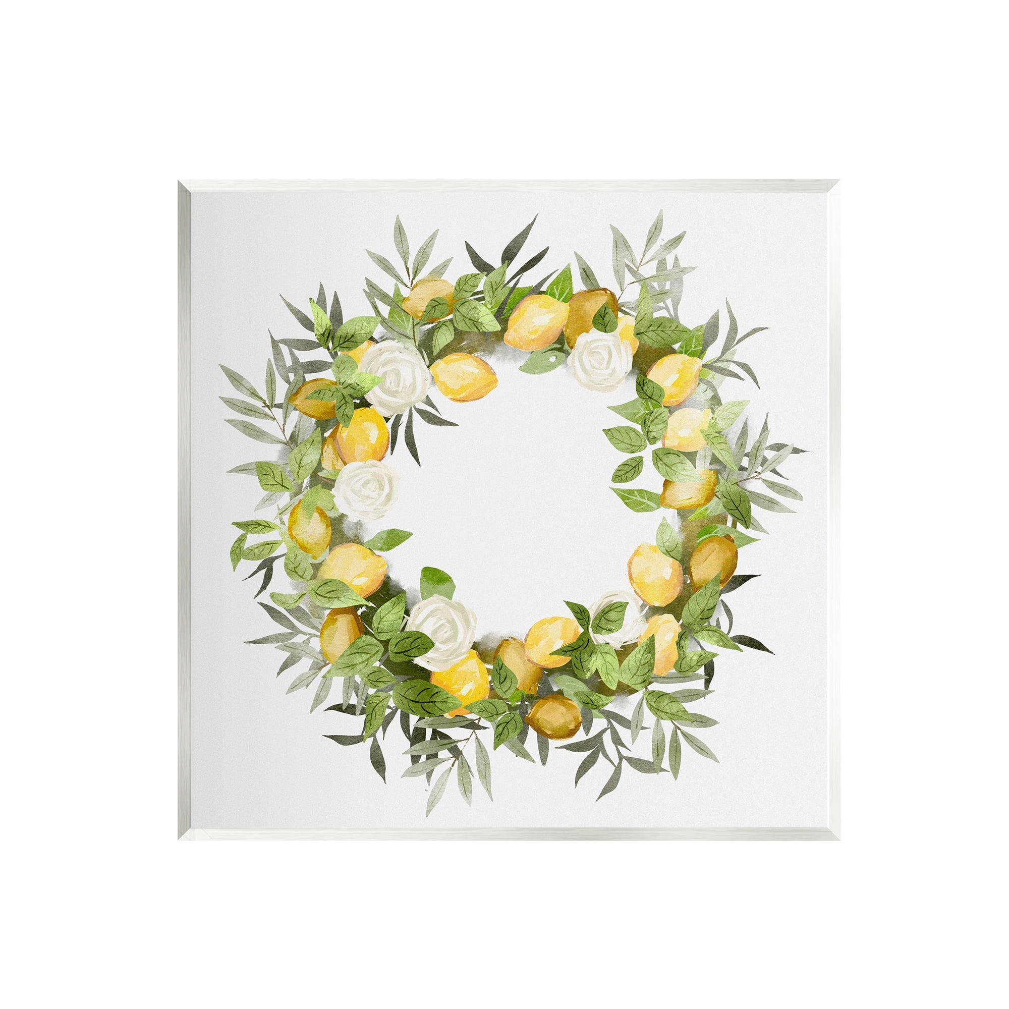 Stupell Lush Lemons Botanical Wreath Botanical & Floral Painting Wall Plaque Unframed Art Print Wall Art